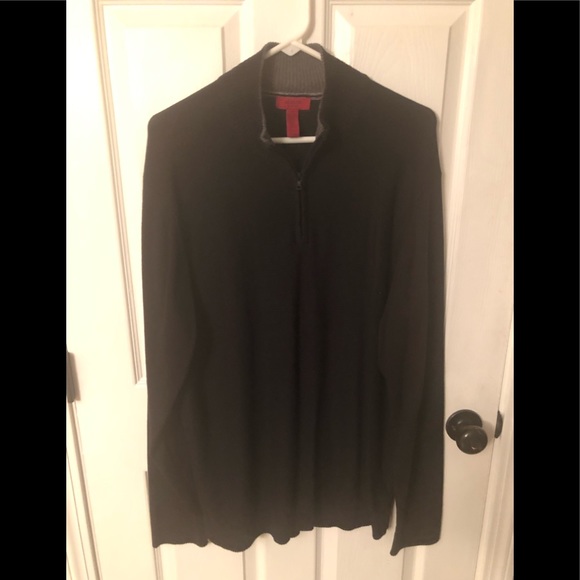Men’s XL Black 1/4 zip knitted pullover sweater - Picture 1 of 2